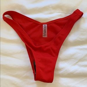 Red High leg cut ZAFUL bikini bottoms